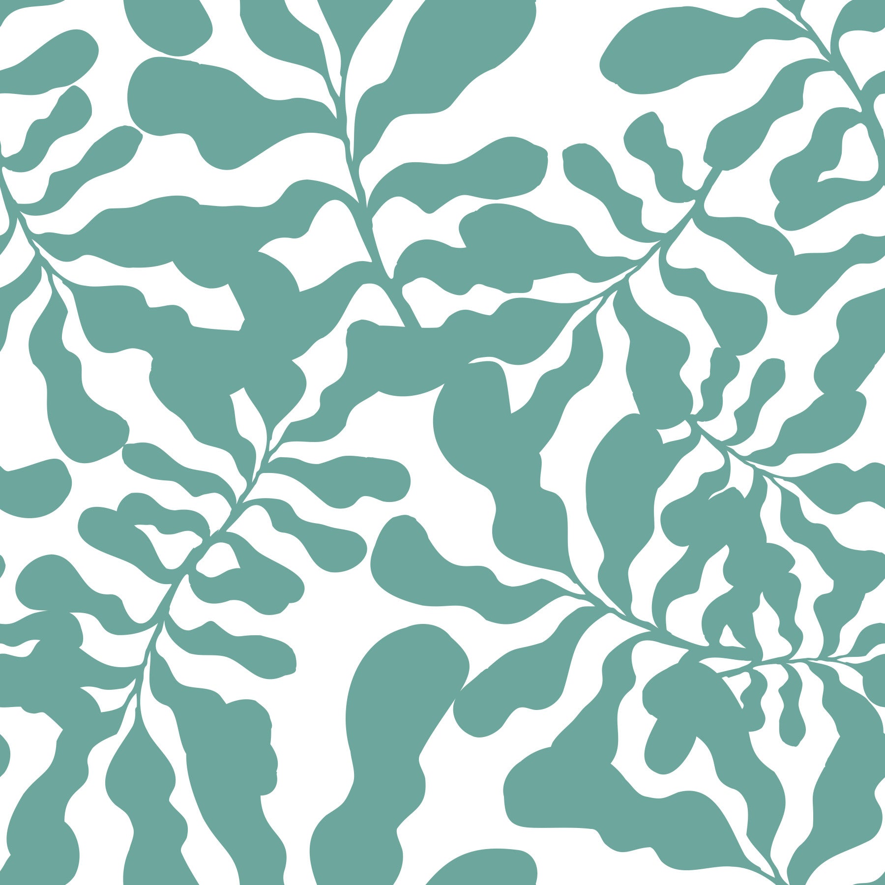 Salbeigrüne Tapete mit botanischem Blätterzweig-Muster