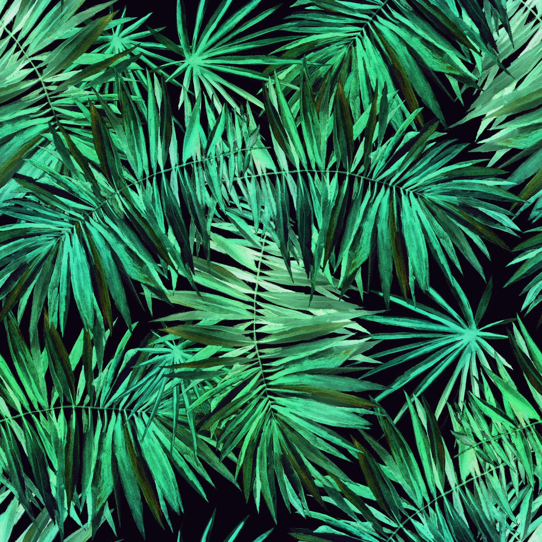 Papier peint Verdant à motif de canopée de palmiers tropicaux