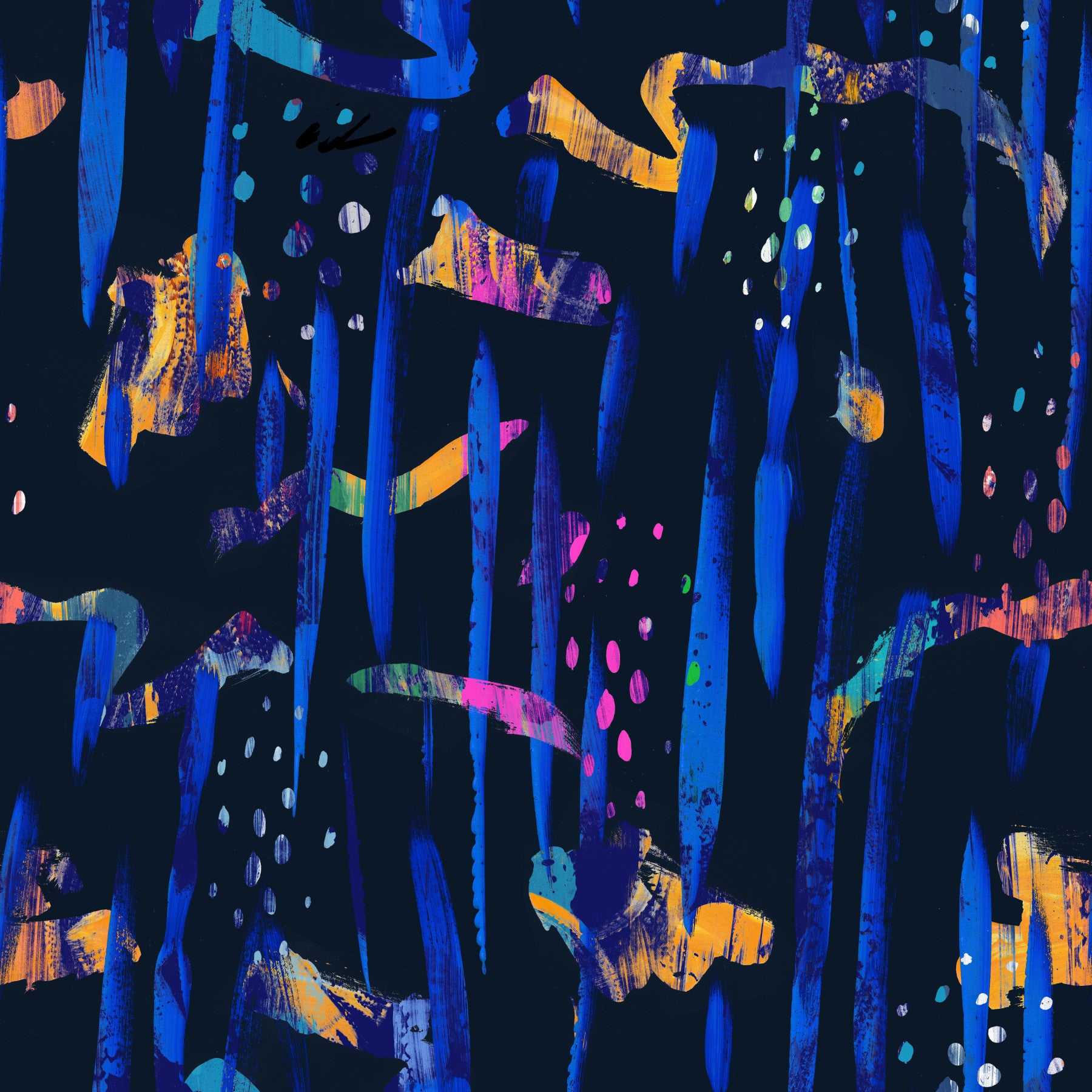 Papier peint Painted Harmony bleu nuit