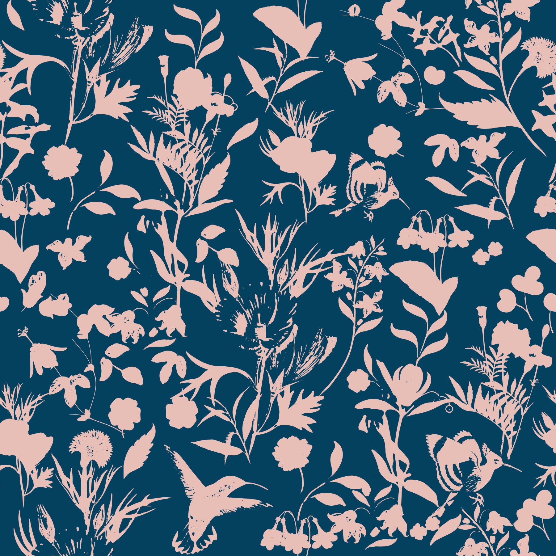 Tapeta z sylwetkami nocnej flory „Midnight Flora”