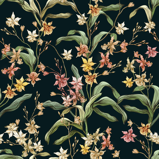Midnight Botanical Orchard Wallpaper⁠