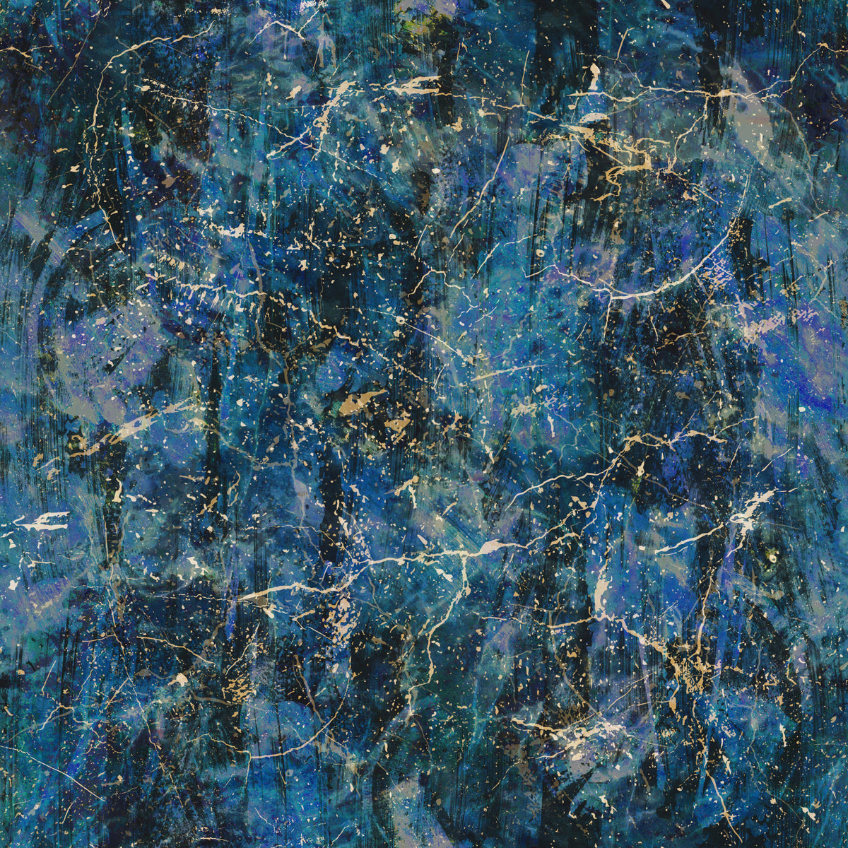 Abstrakte Tapete „Midnight Marble Vein“ in your room