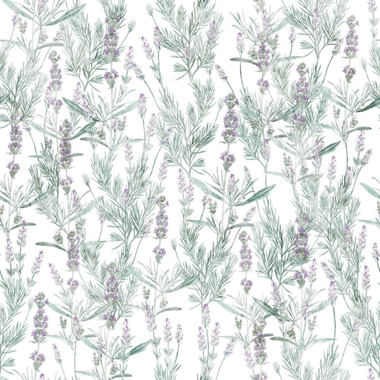 Serene Lavender Sprigs Botanical Wallpaper⁠