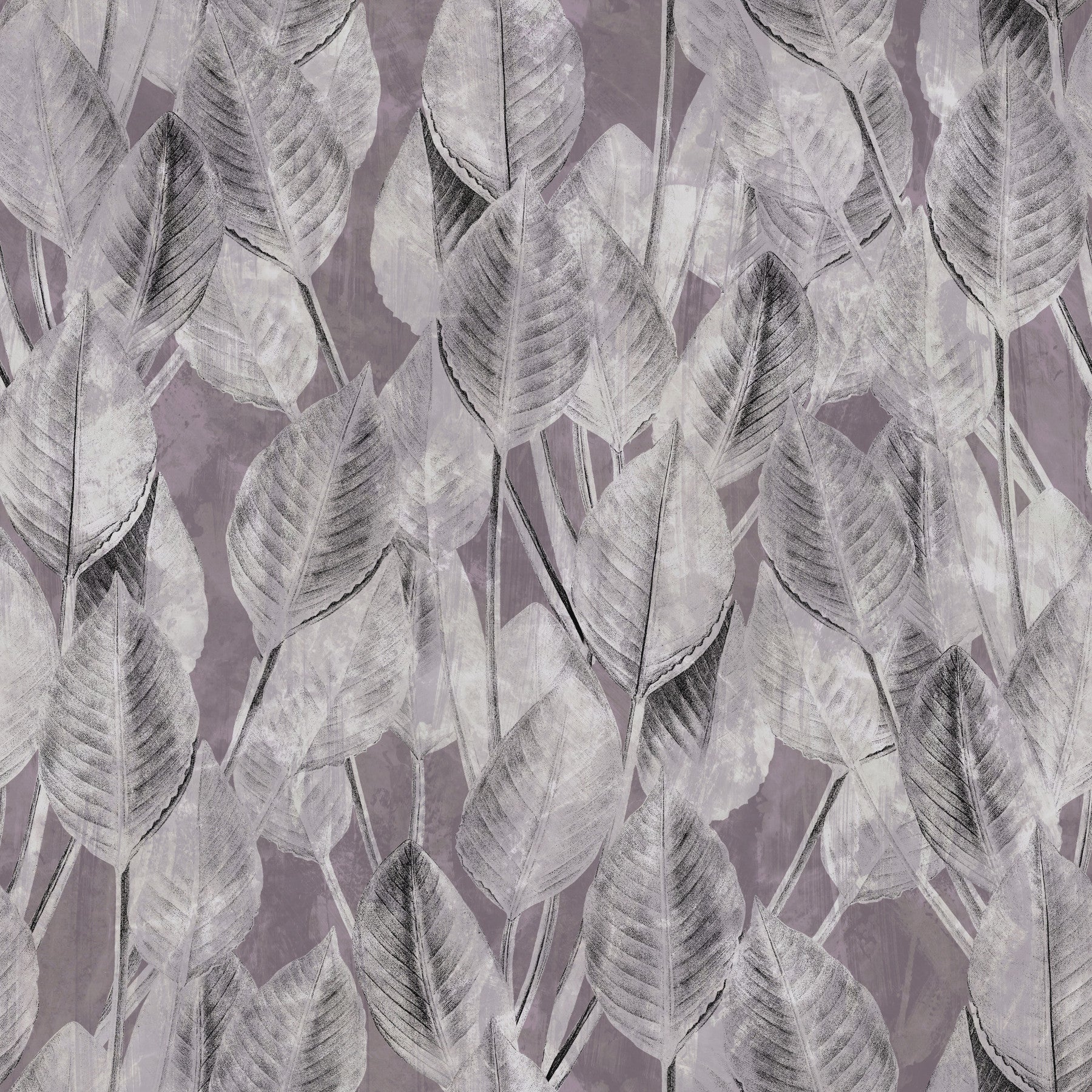 Muted Mauve Leaf Silhouette Wallpaper⁠