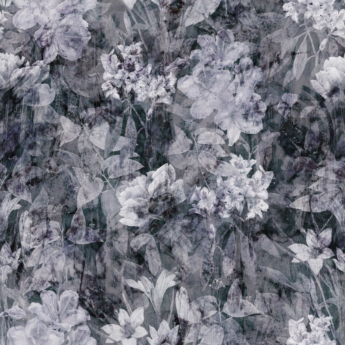 Mitternachtsflora-Grunge-Tapete in your room