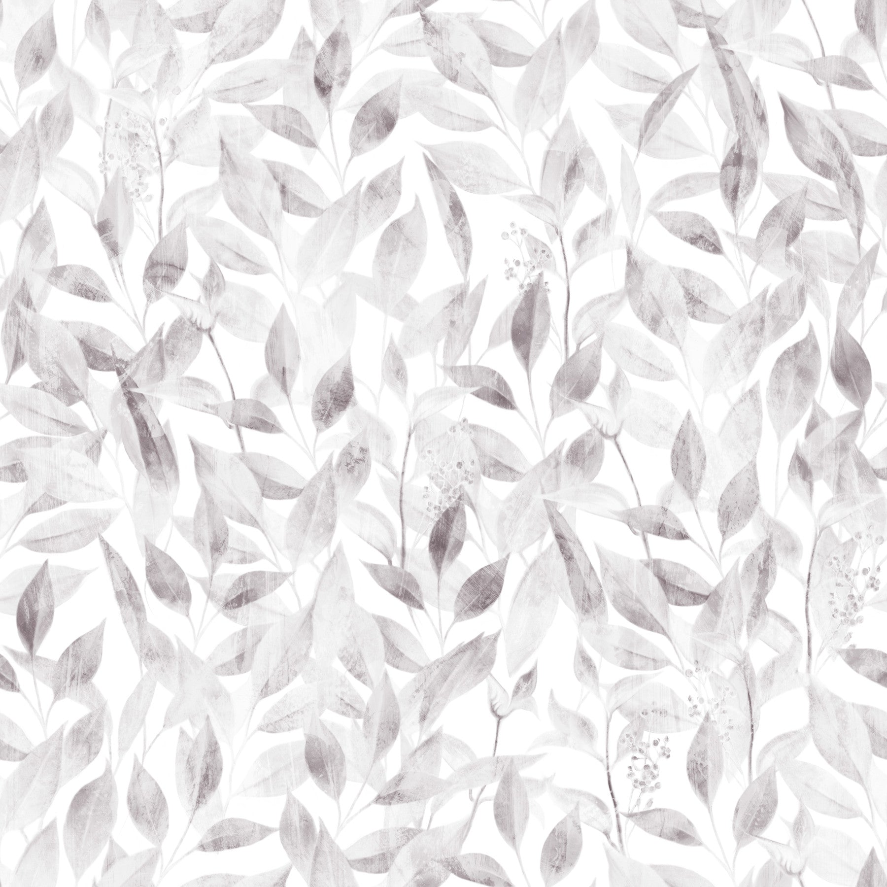 Muted Grey Botanical Foliage Wallpaper⁠