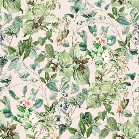 Soft Sage Floral Meadow Wallpaper⁠