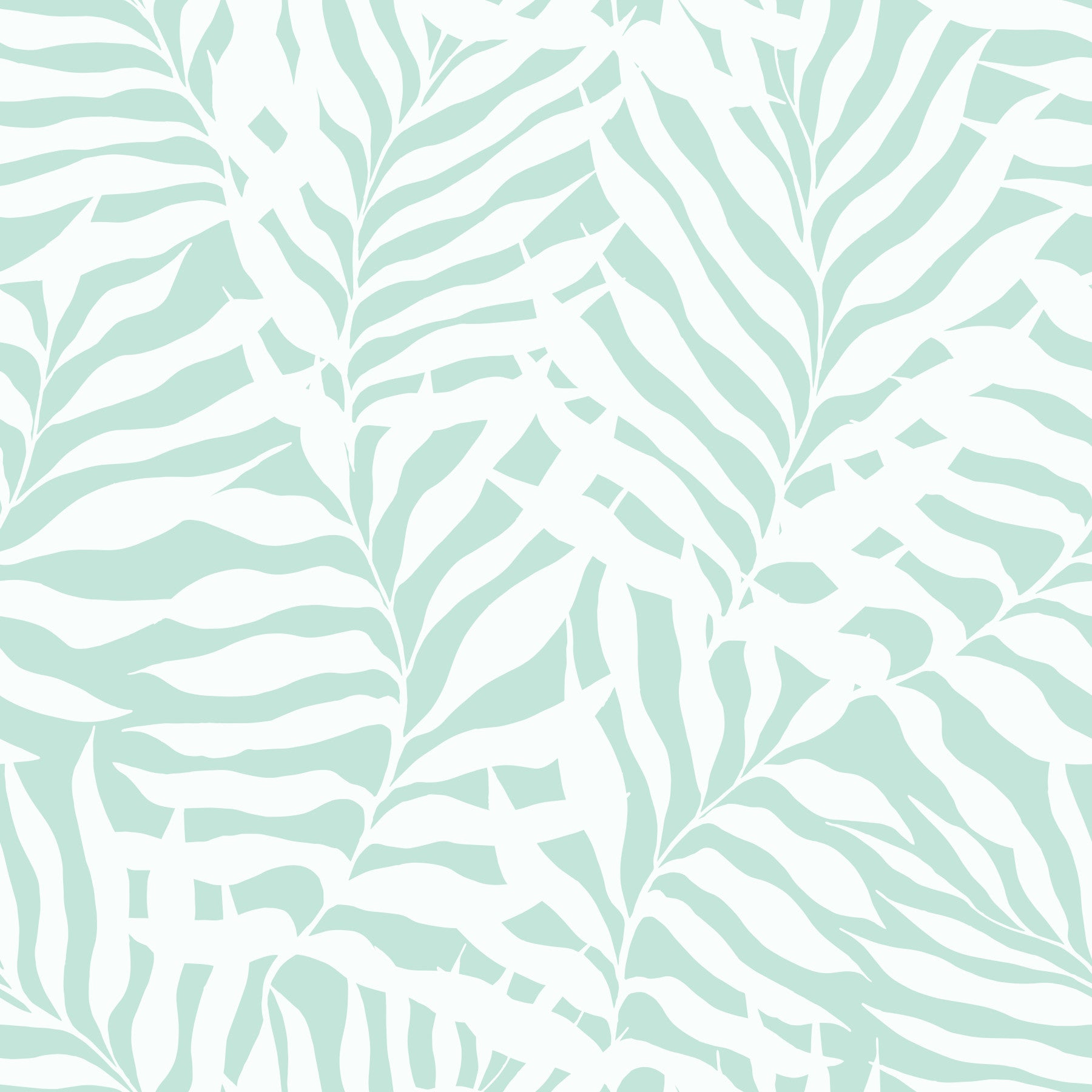 Soft Mint Tropical Fern Leaves Wallpaper⁠