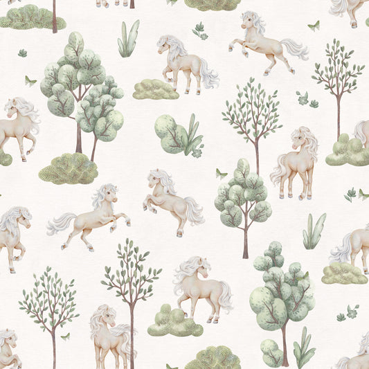 Galloping Pony Woodland Scene Wallpaper⁠