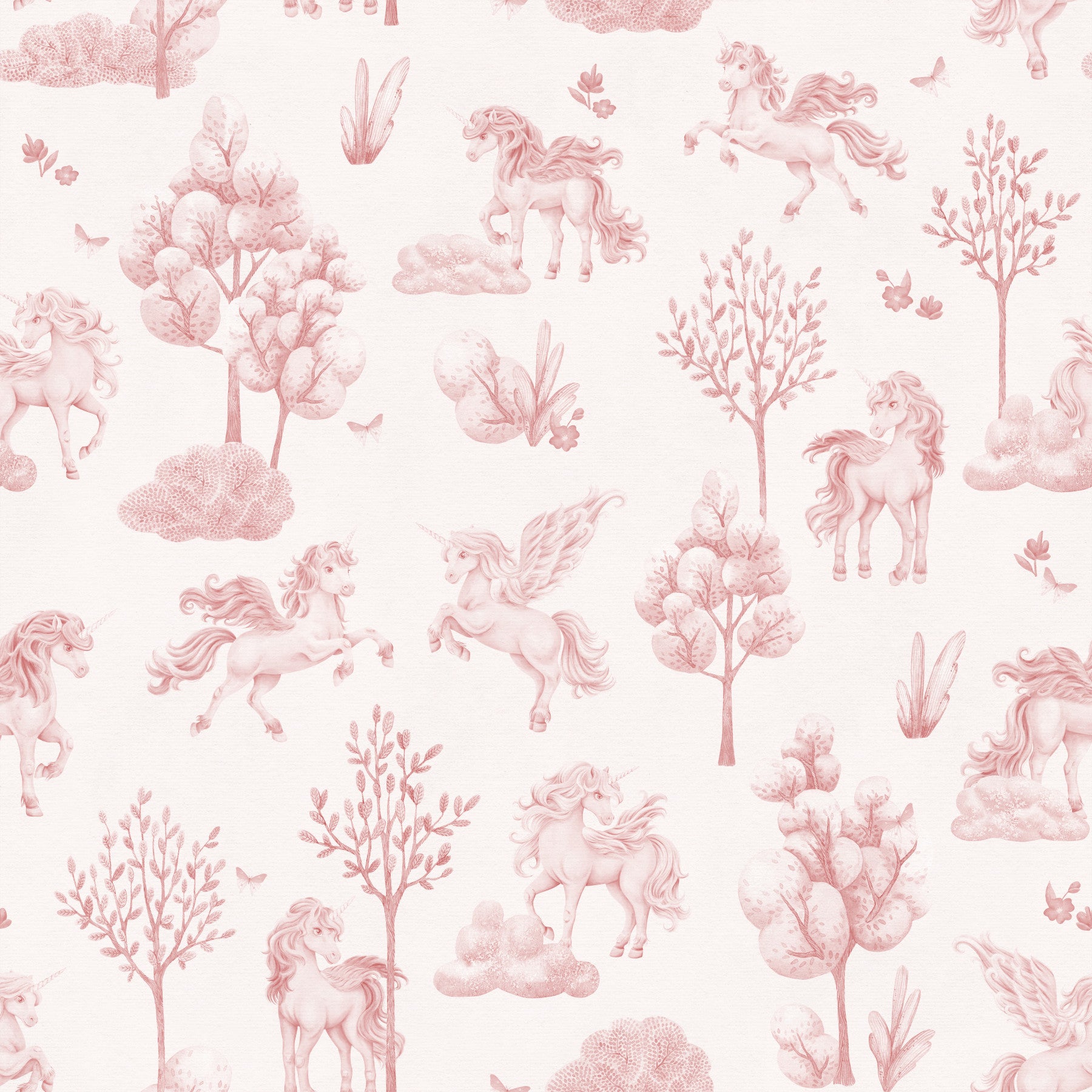 Betoverde blush-eenhoornweidebehangpaneel