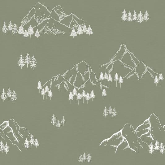 Minimalistisch behang met Alpenpieken
