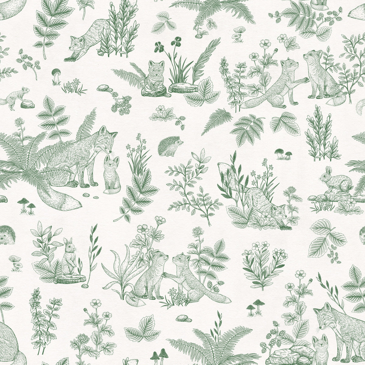 Papel pintado de bocetos de amigos del bosque⁠ in your room — zoomed