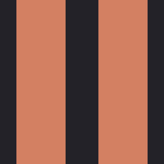 Papier peint à rayures verticales orange brûlé et anthracite