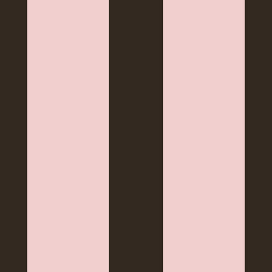 Papier peint à motif rayé moka et blush