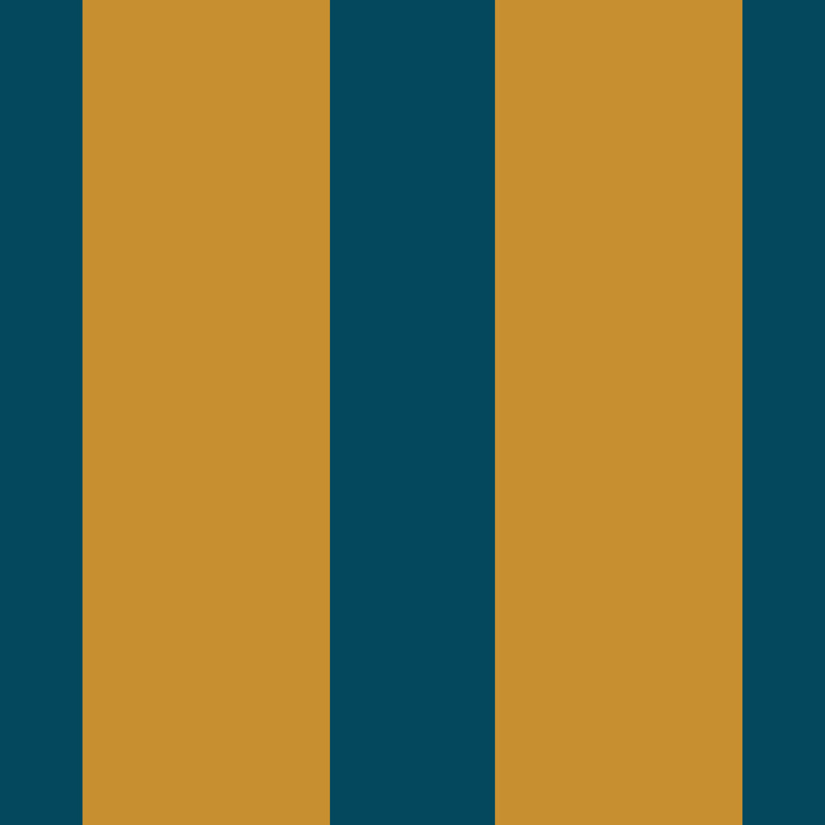 Teal and Ochre Stripe Pattern Wallpaper⁠ in your room — zoomed