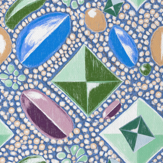 Royal Gemstones, Blau-Pastell-Tapete