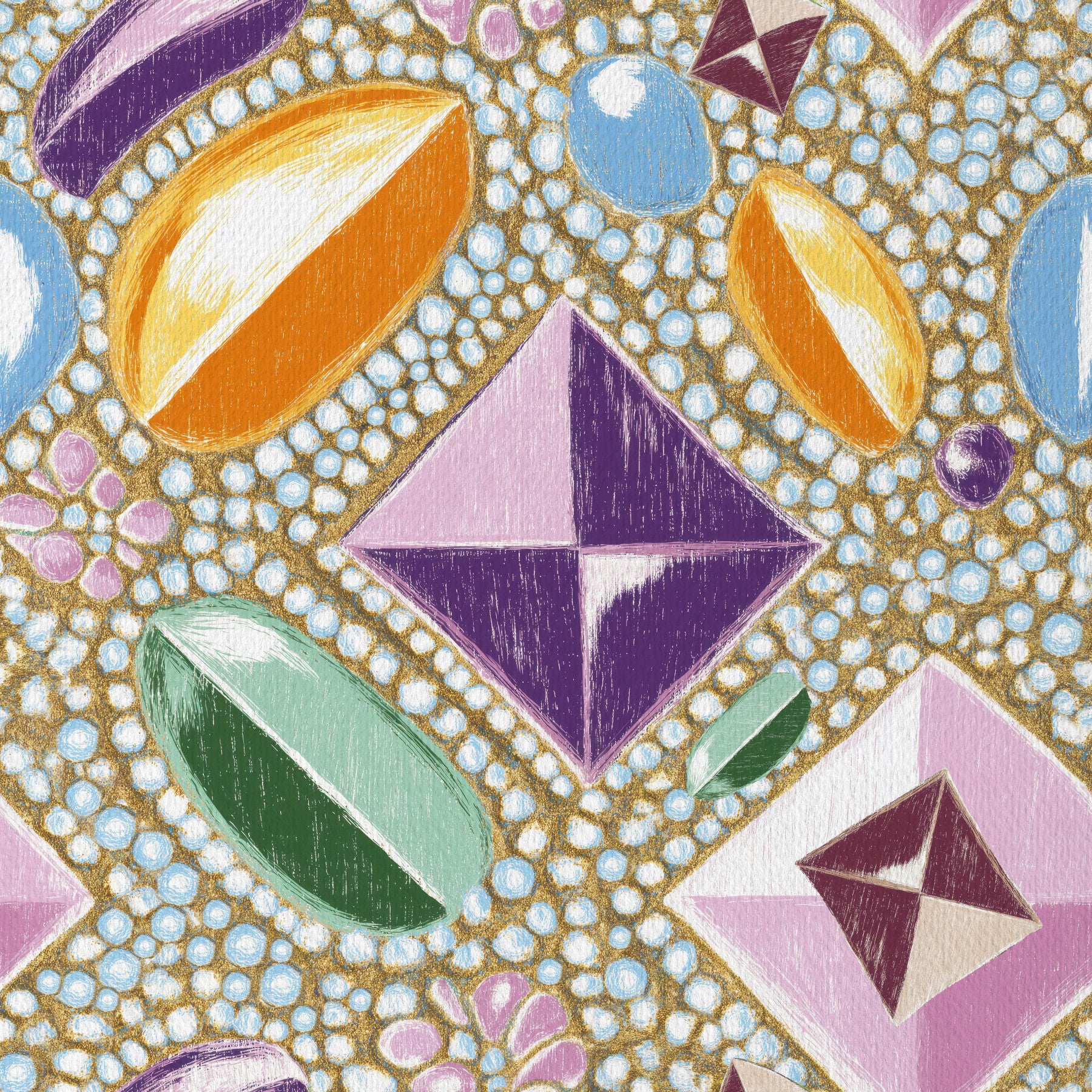 Tapete „Royal Gemstones Pink Pastel“