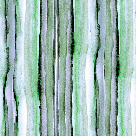 Behang met verticale aquarelstrepen in groentinten