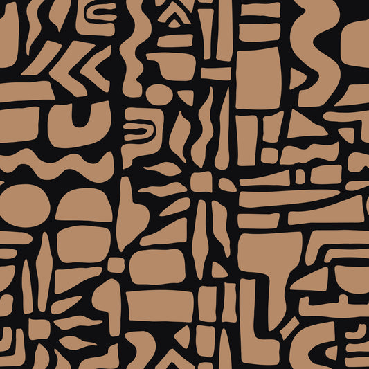 Abstracte geometrische vormen in aardetinten – behang