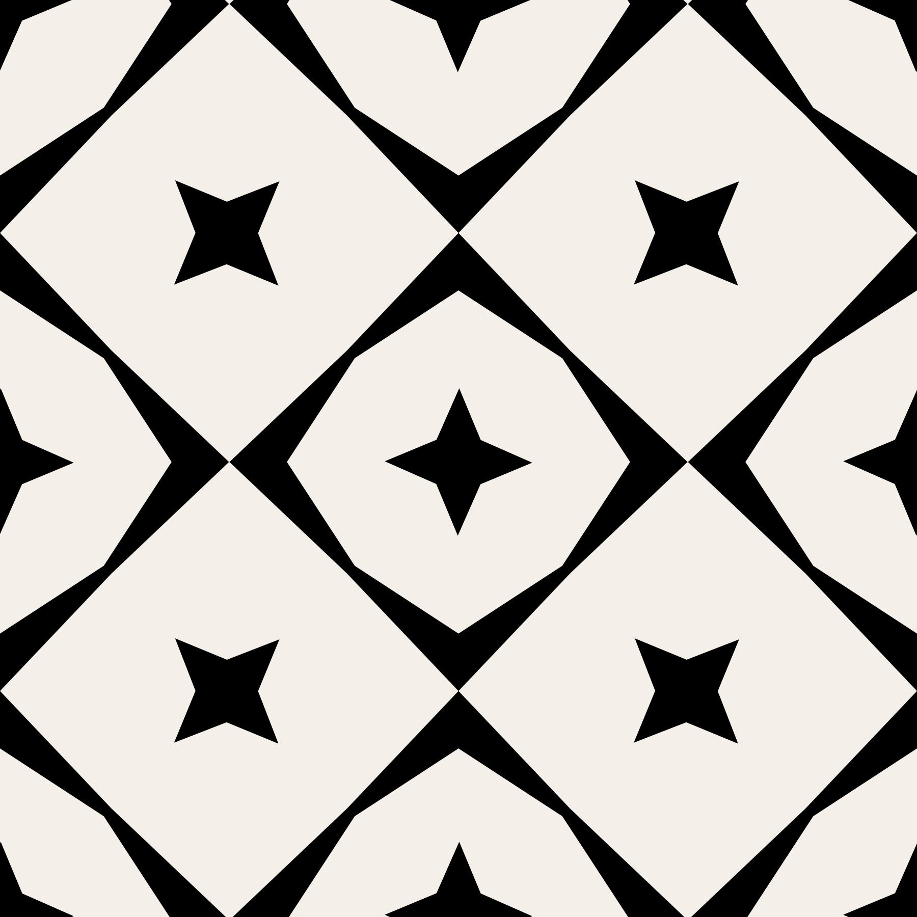 Monochrome geometrisches Sternengitter-Tapetenmuster