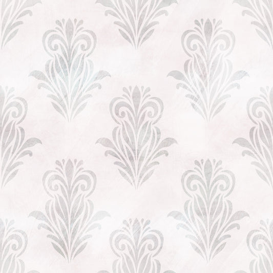 Minimalist Grey Brushed Damask Wallpaper⁠