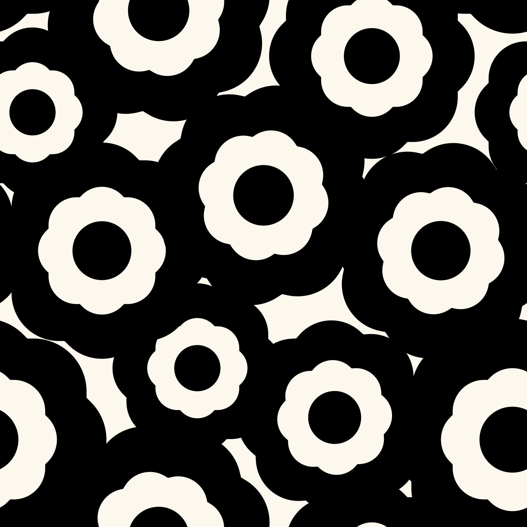 Modernist Flower Repeat Pattern Wallpaper⁠