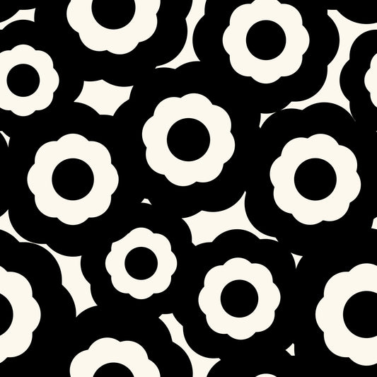 Modernist Flower Repeat Pattern Wallpaper⁠