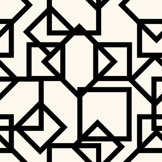 Interlocking Geometric Linear Monotone Wallpaper⁠