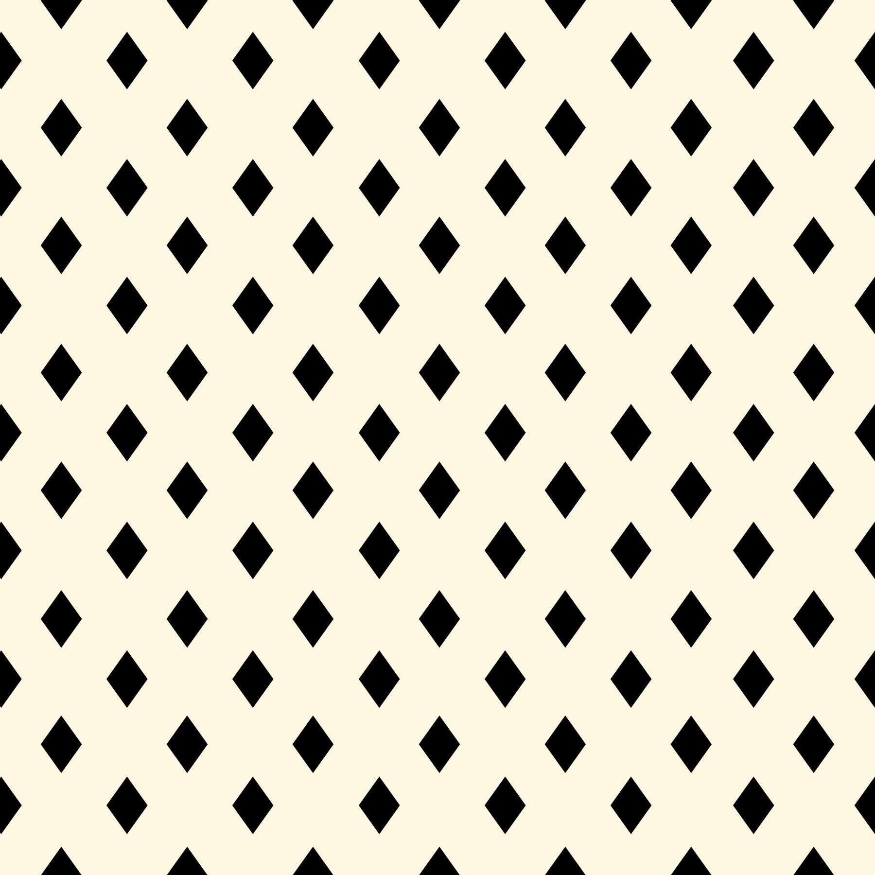 Papier peint minimaliste à motif de losanges noirs et crème en grille