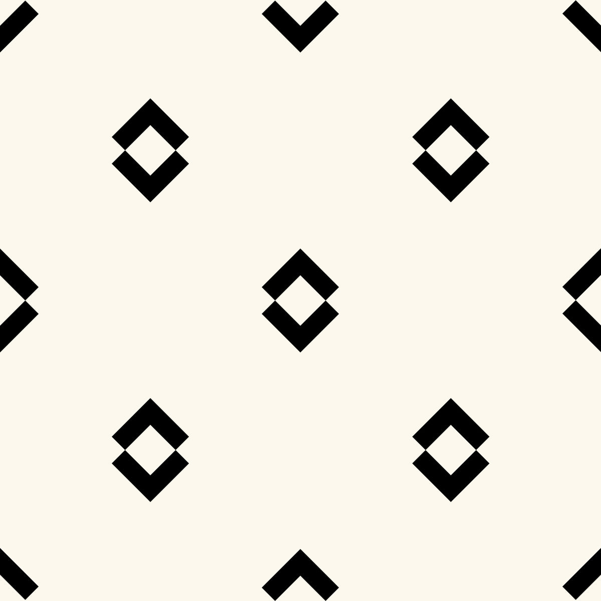 Minimalistisk svartvit geometrisk tapet med diamantmönster in your room — zoomed