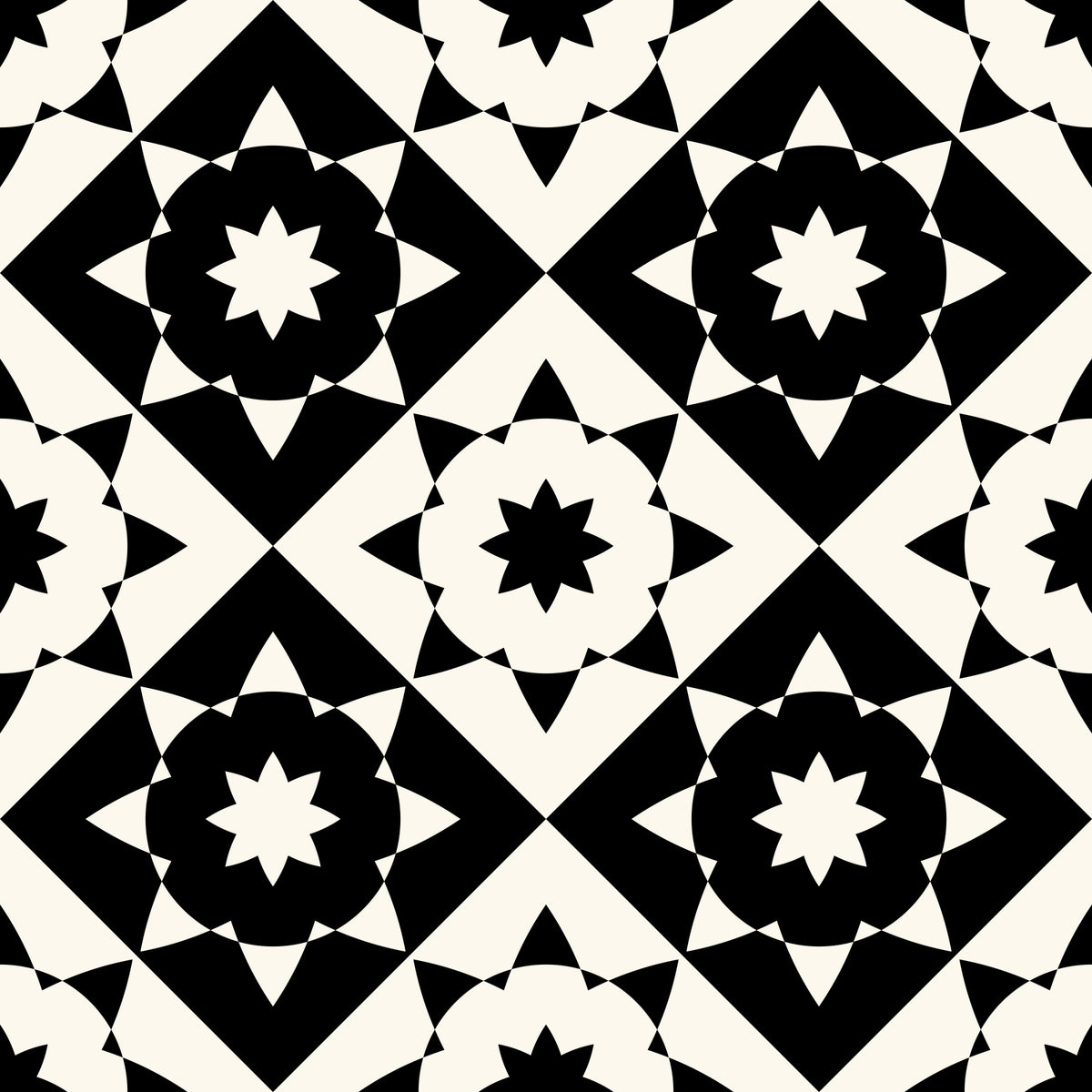 Graphic Starburst Geometric Motif Wallpaper⁠ in your room — zoomed