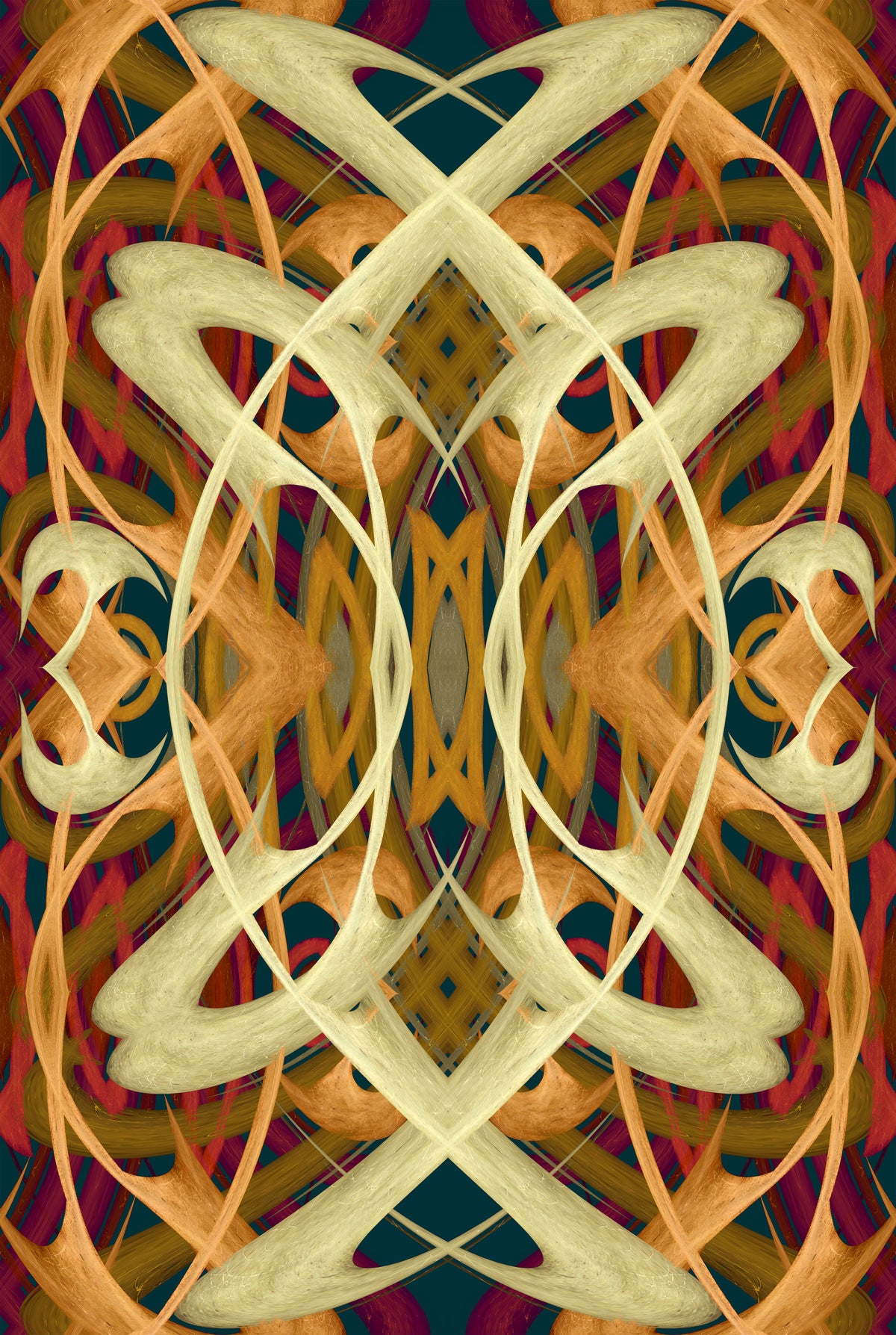 Art nouveau -tyyliset värikkäät piiskaviivat – PRALINÉ-tapetti in your room