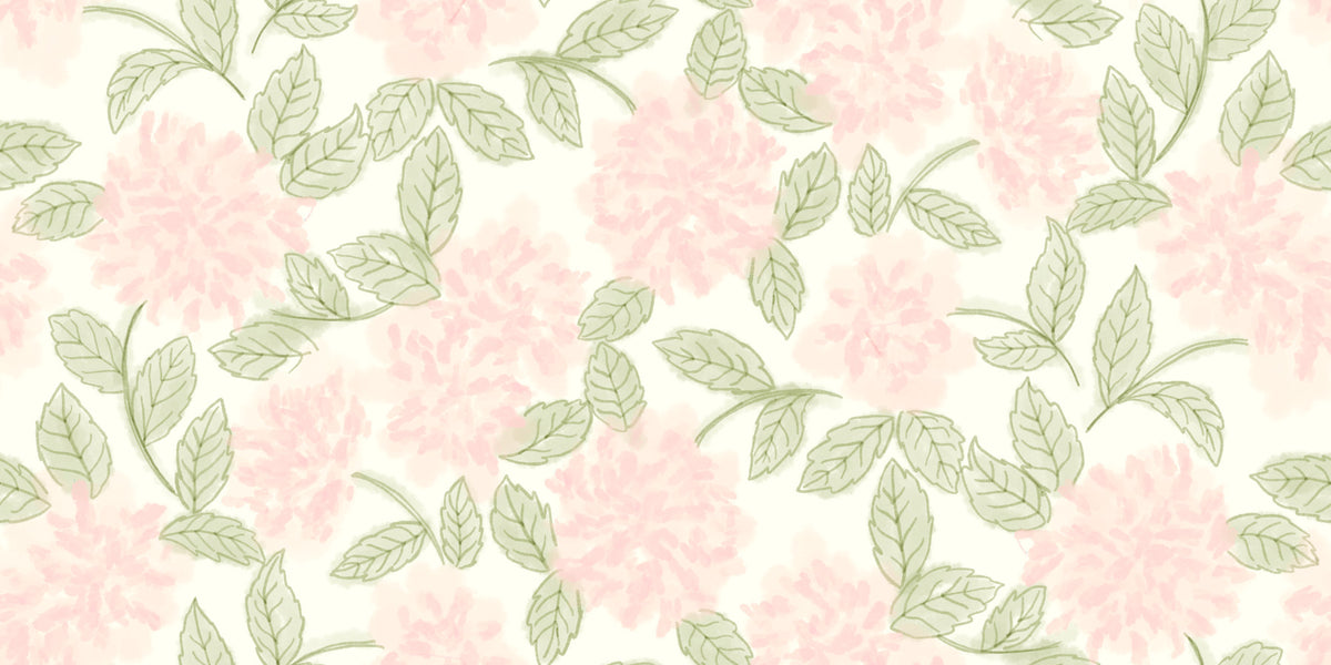 Botanische Skizzen-Tapete „Blush Bloom“ in your room