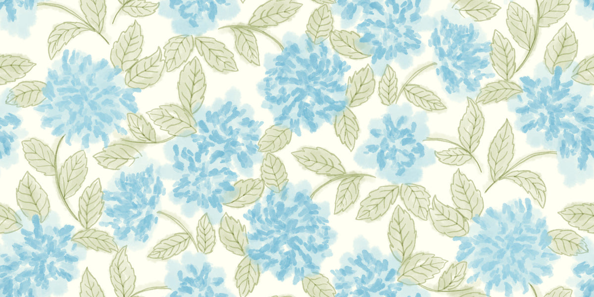 Blue Hydrangea Watercolor Bloom Wallpaper⁠