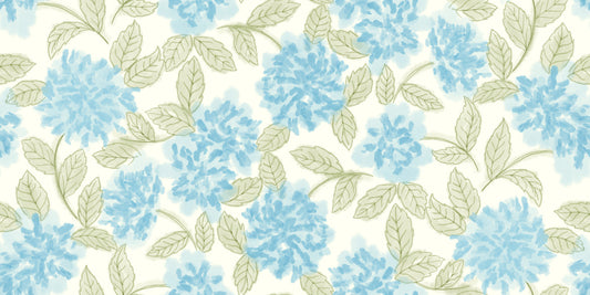 Carta da parati ad acquerello con fiori di ortensie blu