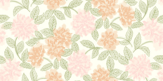 Carta da parati Serene Peony and Leaf Bloom