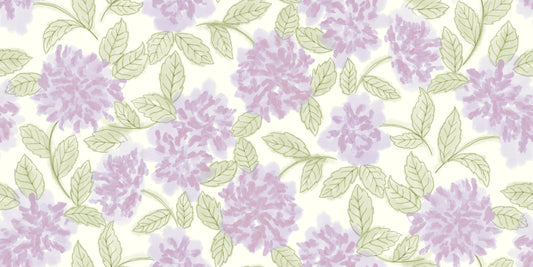 Carta da parati botanica con fiori di lavanda dal delicato colore lilla