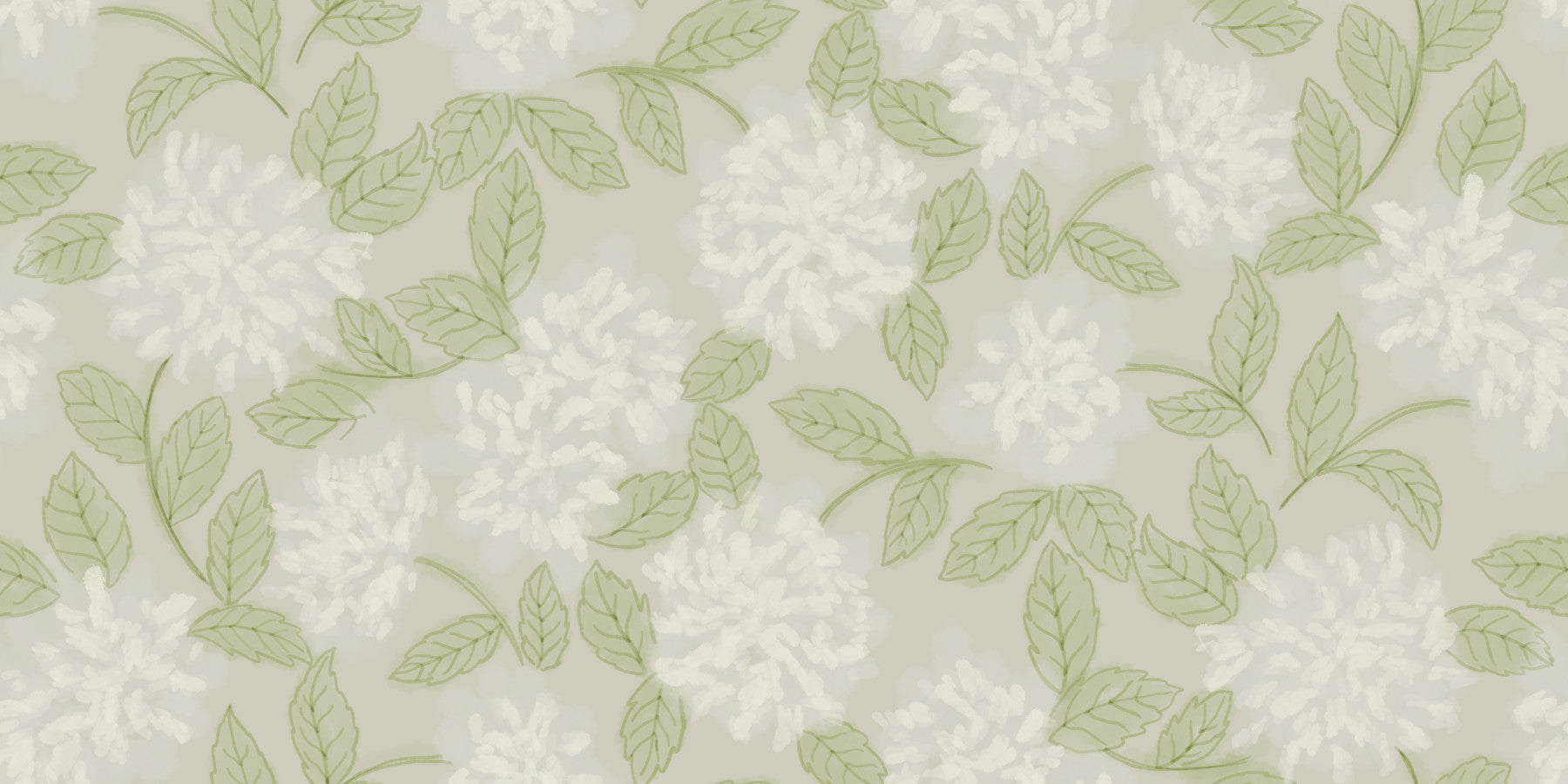 Ethereal Botanical White Bloom Wallpaper⁠