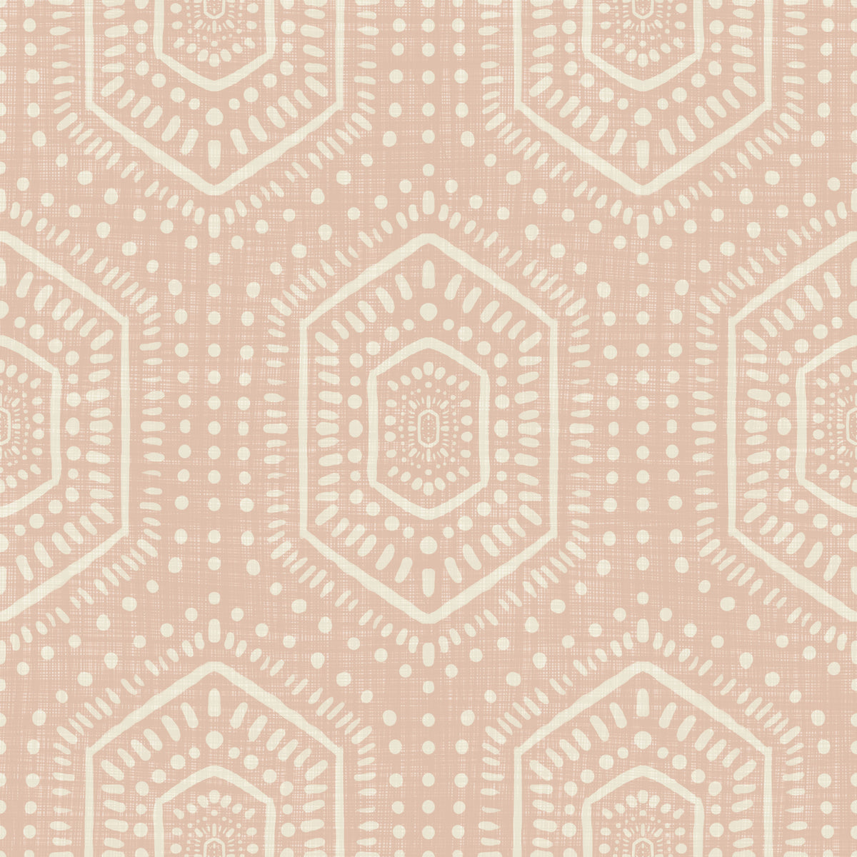 Boheemi maalattu – abstraktit mudcloth-kuusikulmiot, tribaalinen geometrinen kuvio, kanelitee-seinäpaperi in your room — zoomed