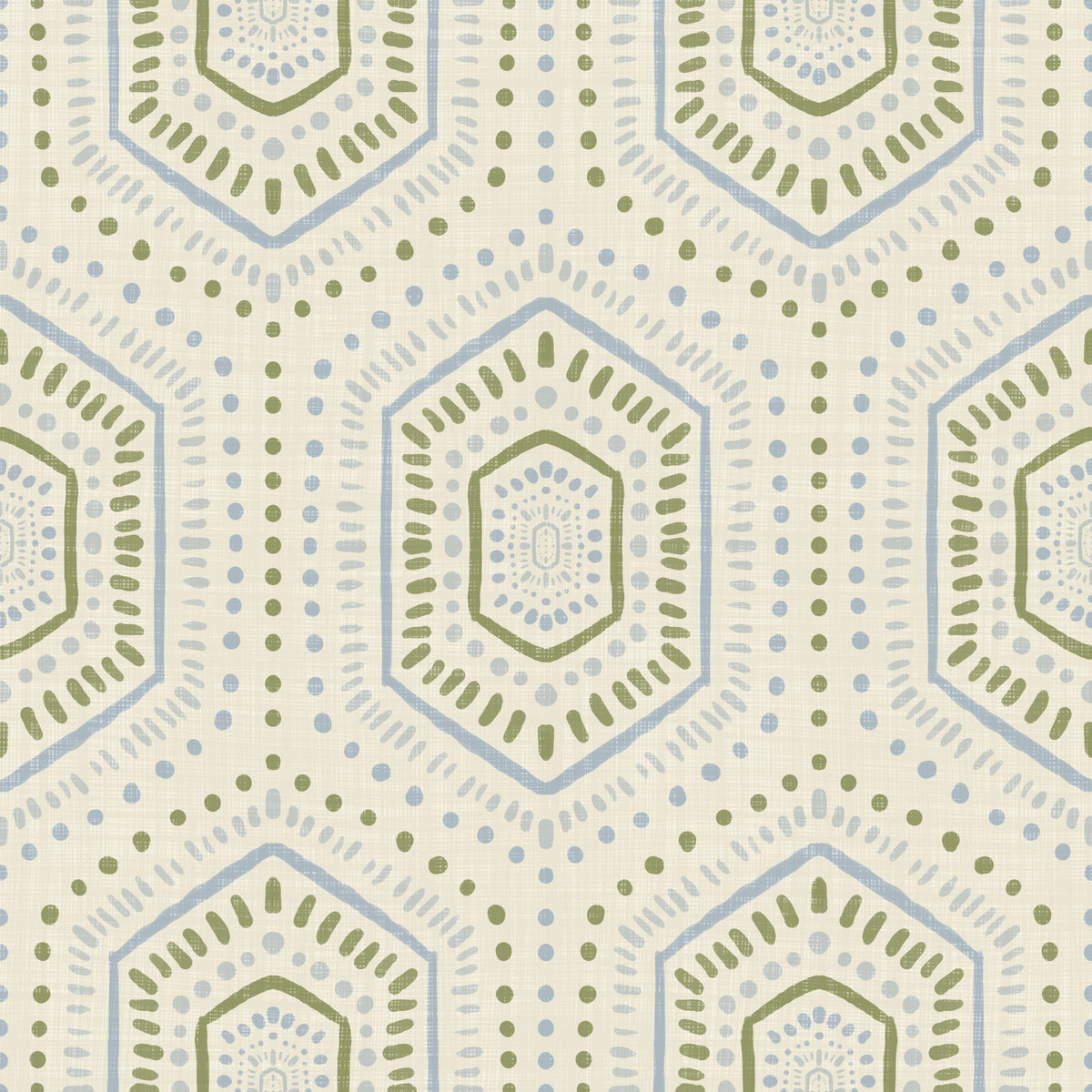 Boho-malt – abstrakte Mudcloth-heksagoner med et stammeinspirert geometrisk mønster, fransk tapet