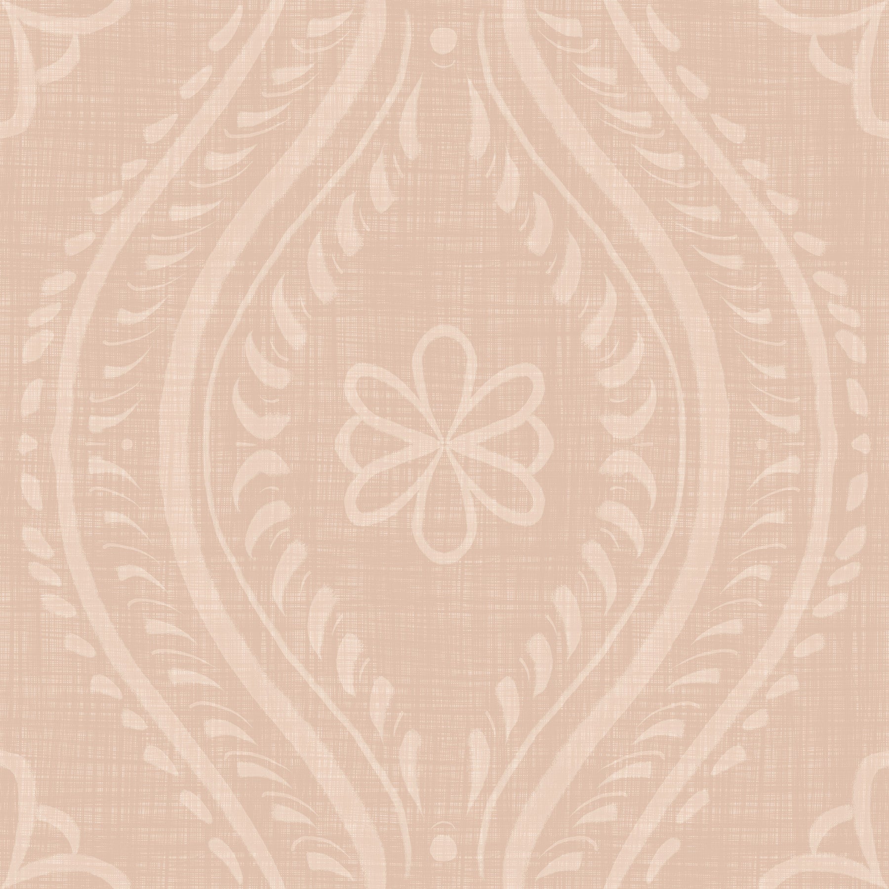 Carta da parati Faded Ogee Damask - Cinnamon Tea