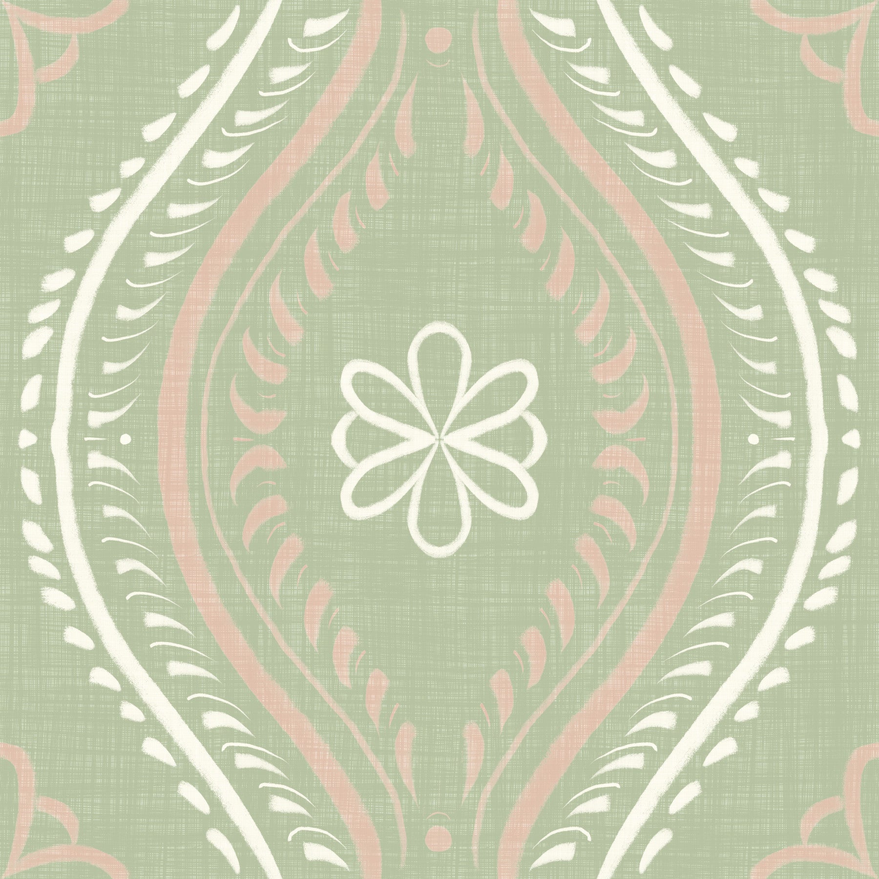 Faded Ogee Damask - Timeless Grandmillennial Wallpaper⁠