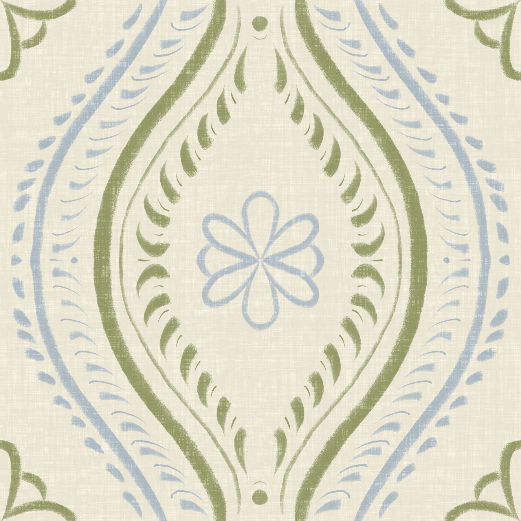 Faded Ogee Damask - Timiless French Country Wallpaper⁠