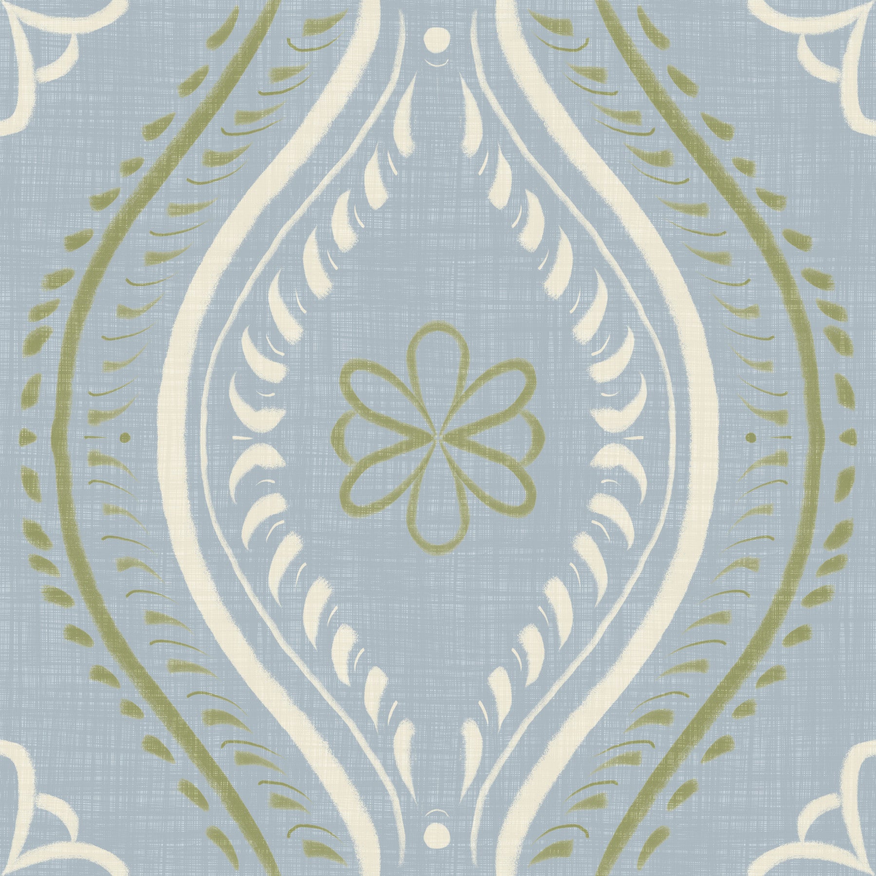 Falmet Ogee-damask – klassisk fransk landstil-tapet