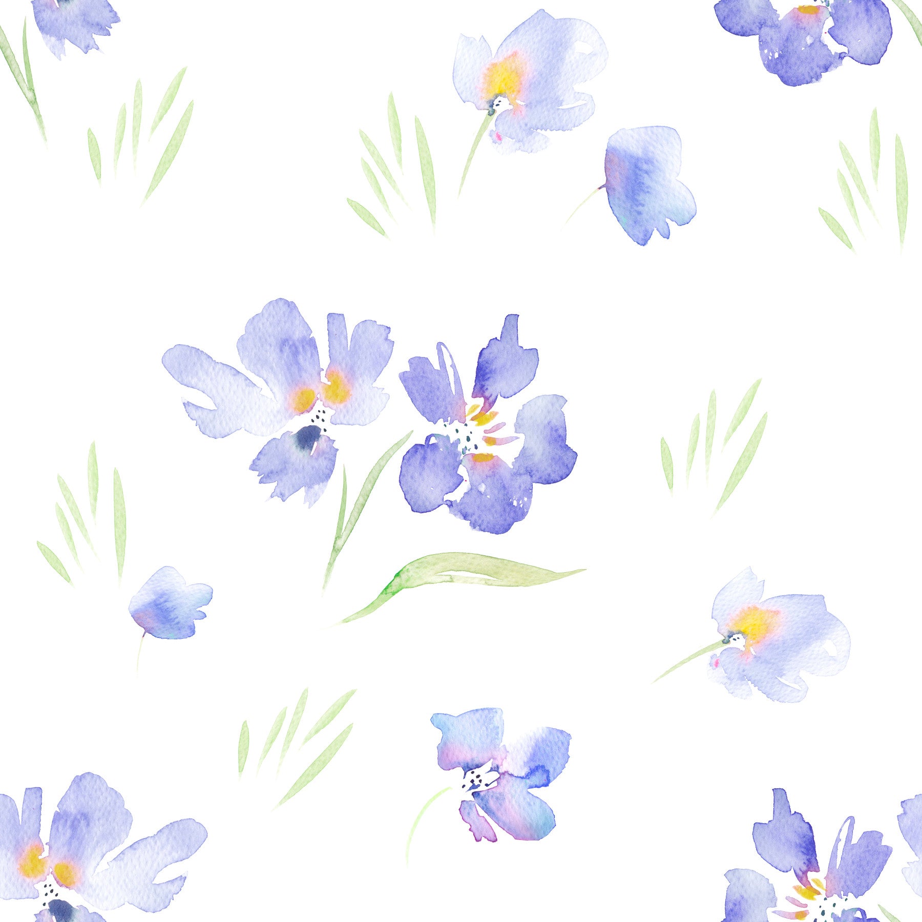 Watercolor Meadow Violet Blossoms Wallpaper⁠