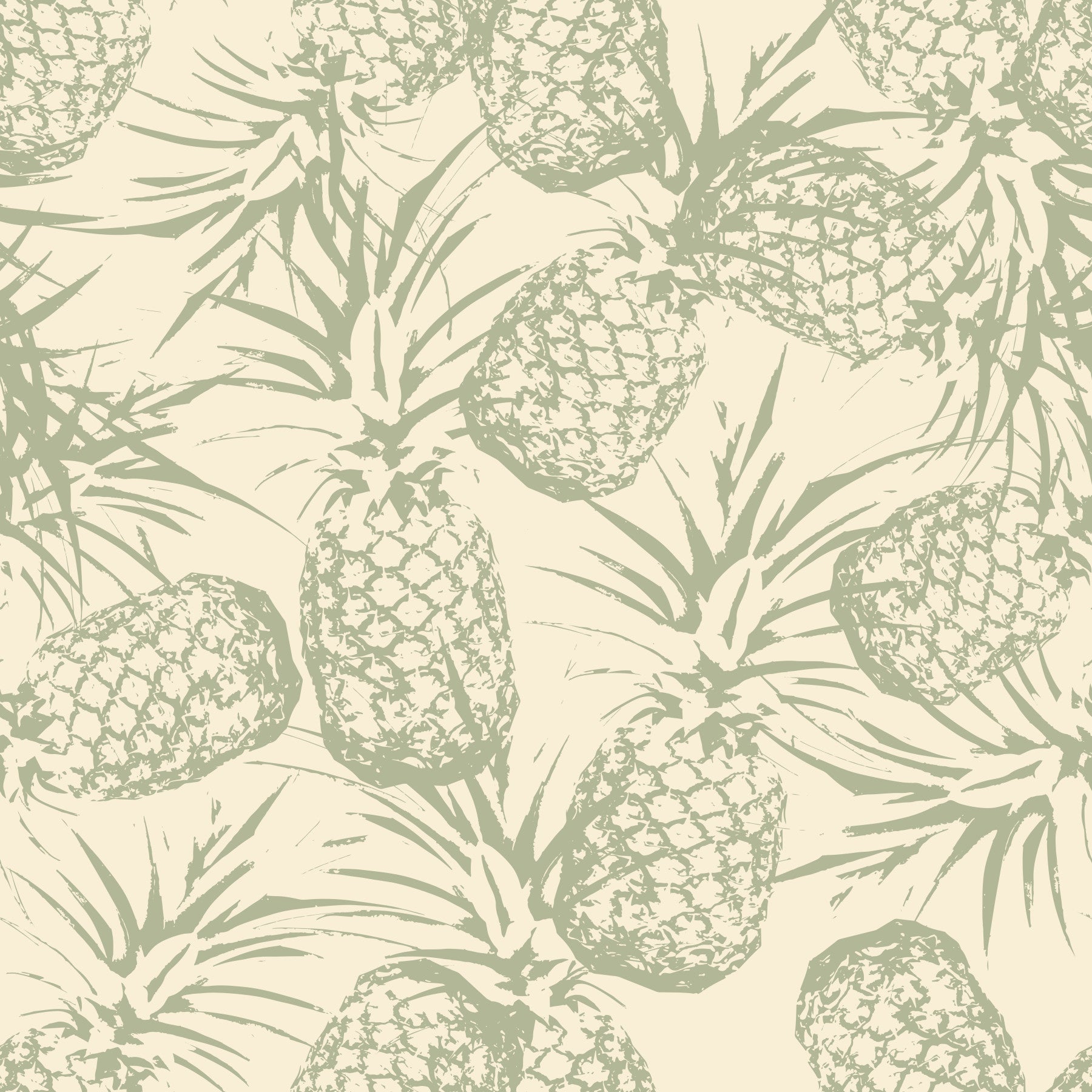 Rustikale botanische Ananas-Printtapete