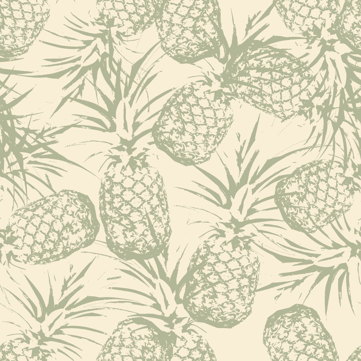 Papier peint botanique imprimé à l’ananas rustique in your room — zoomed