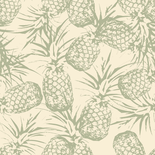 Rustikale botanische Ananas-Printtapete