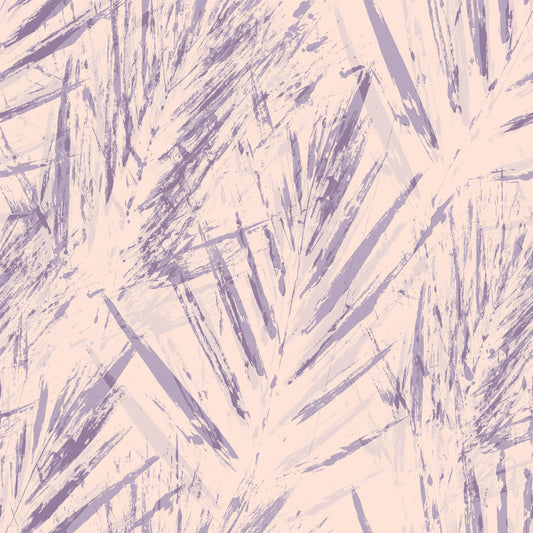 Carta da parati con felci astratte color lavanda