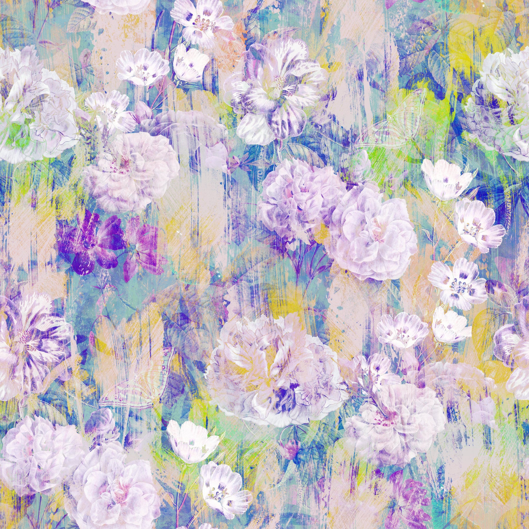 Abstract Painted Peony Bloom Wallpaper⁠